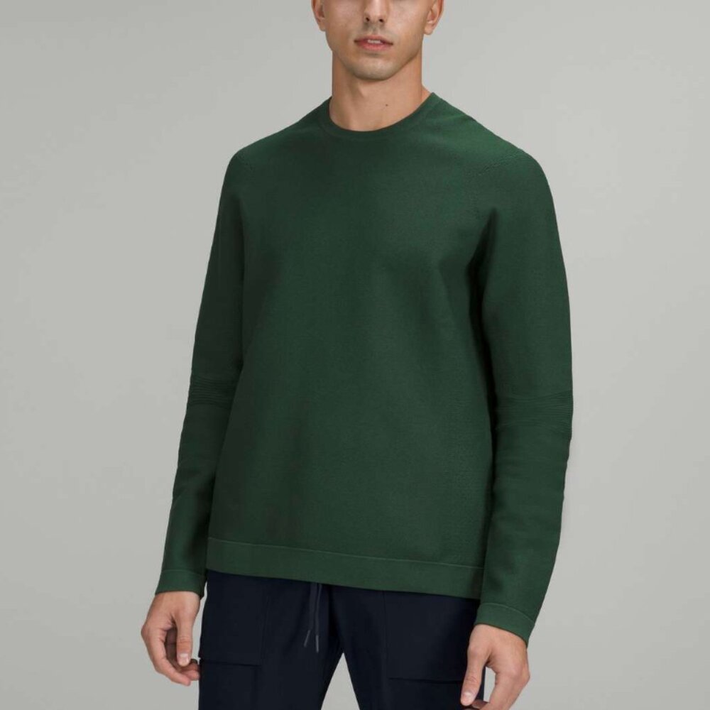 Lululemon AllAround Crewneck Sweater L Dark Olive Everglade Green